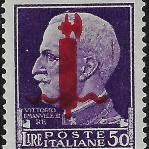 1944 50 L. violetto sovrastampa Fascio Verona