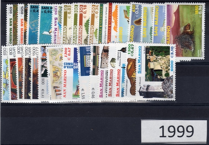 1999 Annata completa senza foglietti