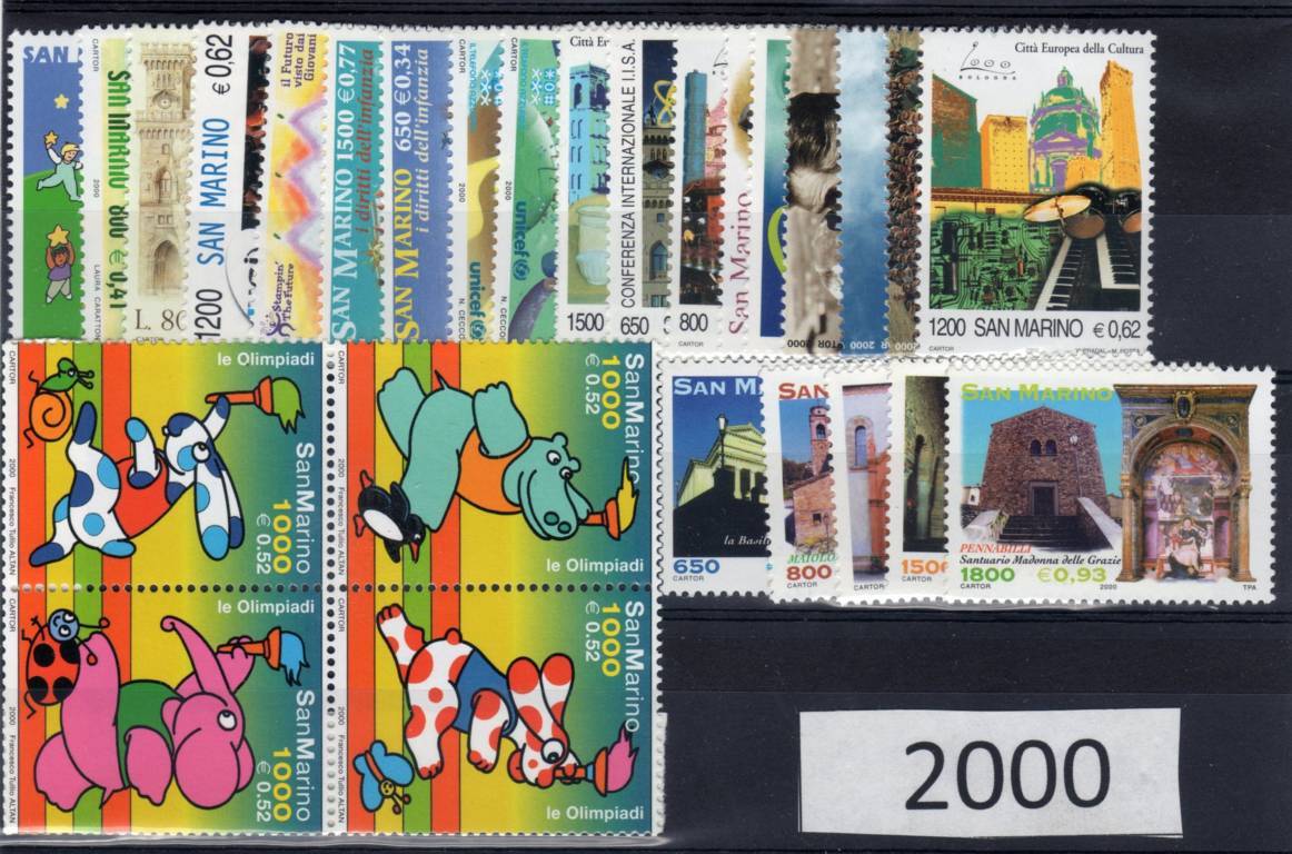 2000 Annata completa senza foglietti
