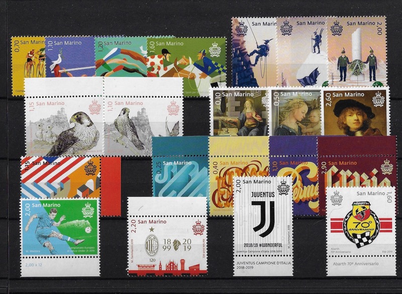 2019 Annata completa senza foglietti
