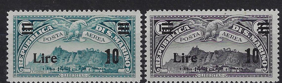 1942 posta aerea Veduta - soprastampati