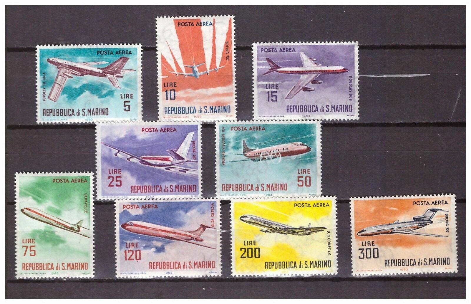 1963 posta aerea Aerei