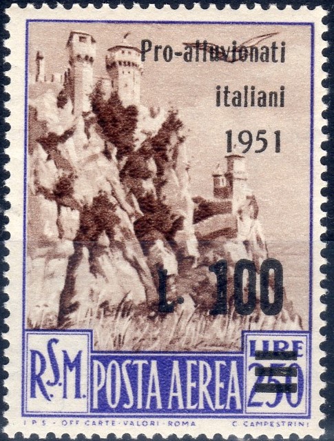 1951 posta aerea Pro Alluvionati