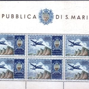 1954 Aereo e stemma Lire 1.000