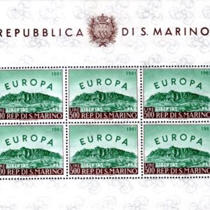 1961 Europa Lire 500 bruno e verde