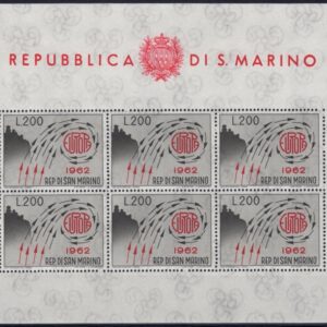 1962 Europa Lire 200 grigio e rosso