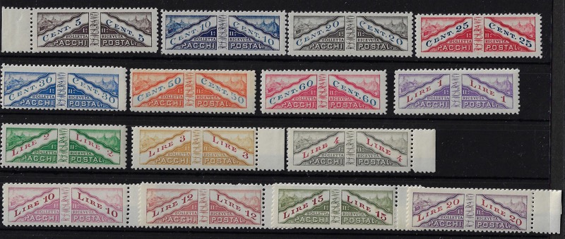 1928 Pacchi postali Non dentellati al centro