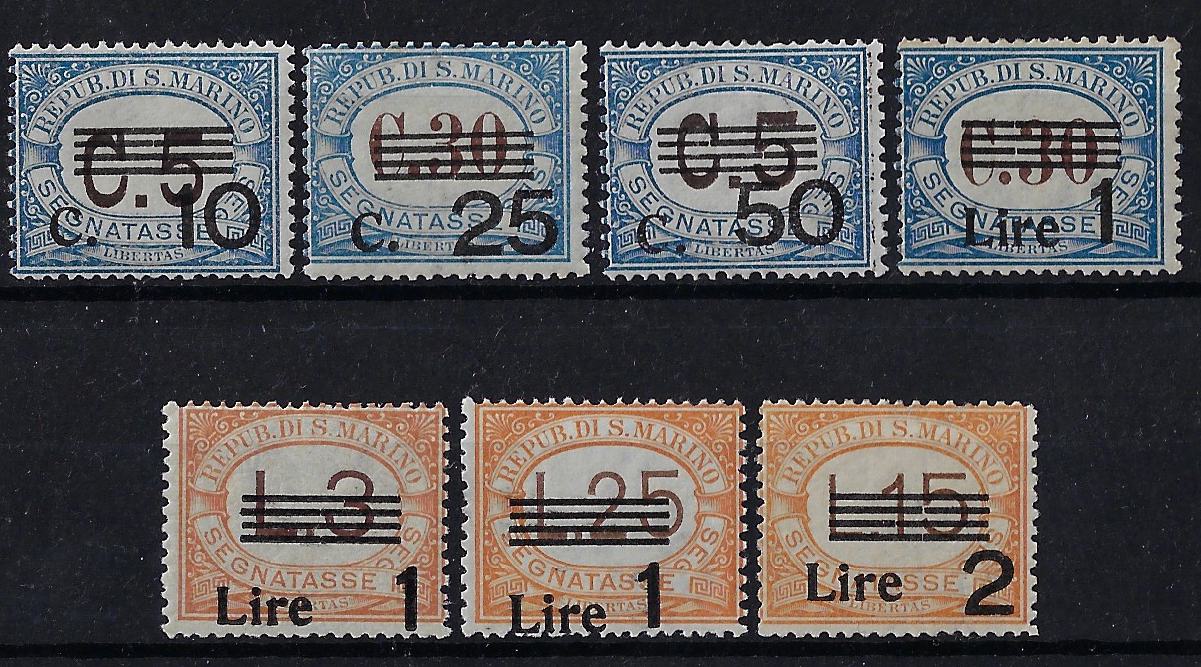 1936-39 Segnatasse Mascherine - soprastampati