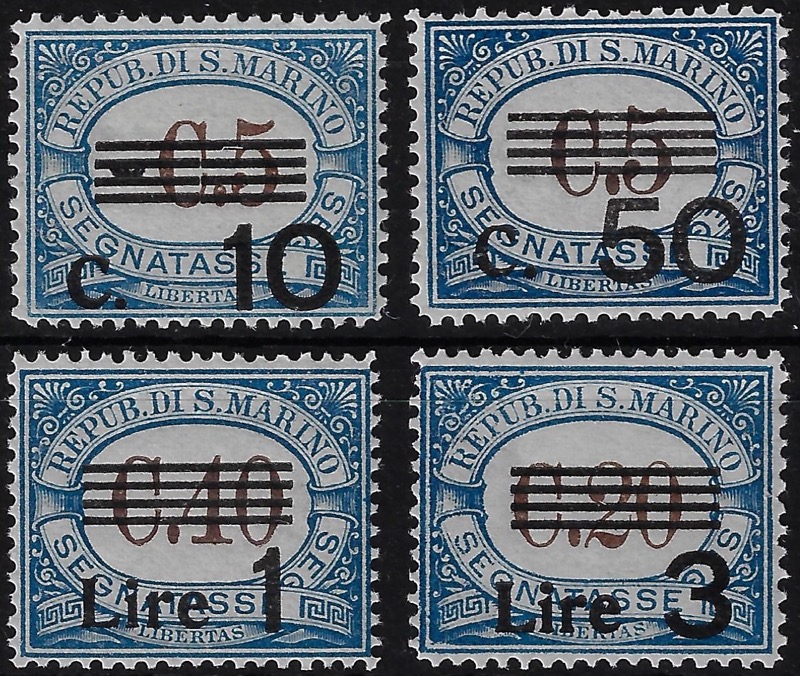 1940 Segnatasse Tipo del 1897 soprastampati con nuovo valore