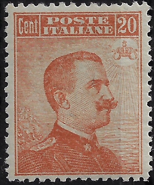 1916 20 c. senza filigrana