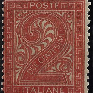 1863 2 c. rosso mattone