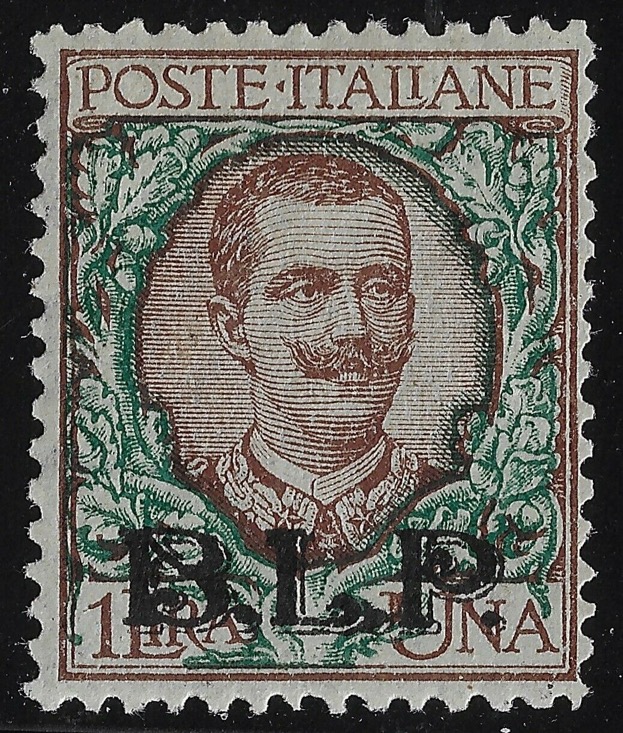 1922 B. L. P. - BLP 1 L. bruno verde sopr. azzurra
