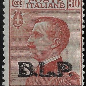 1923 B. L. P. - BLP 30 c. bruno arancio sopr.Nera