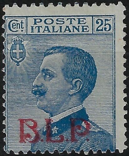1920 B. L. P. - BLP 25 c. azzurro sopr. Rossa