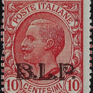 1922 B. L. P. - BLP 10 c. rosa sopr. Nera
