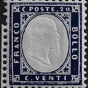1862 20 c. indaco