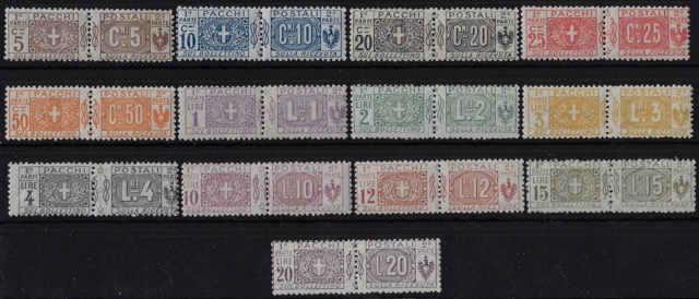1914 Pacchi postali Stemma e Nodi © serie completa