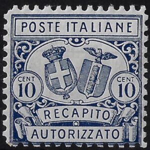 1928 10 c azzurro d. 11