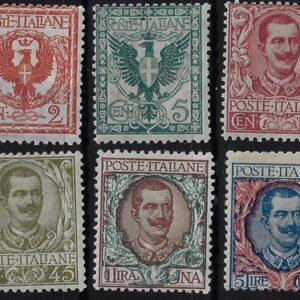 1901 Floreale serie di 9 valori