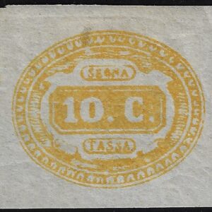 1863 Segnatasse 10 c giallo ©