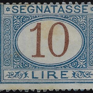 1870 Segnatasse Cifra in ovale 10 Lire