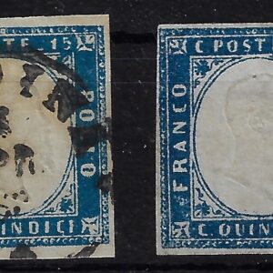 1863 15 c. azzurro ND