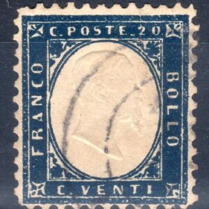 1862 20 c. indaco