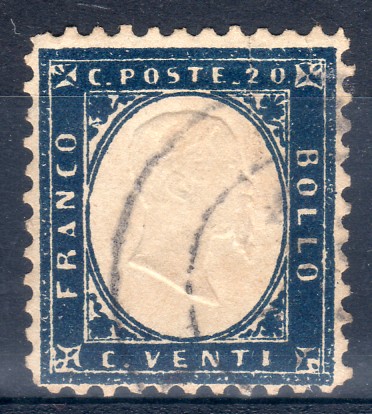 1862 20 c. indaco