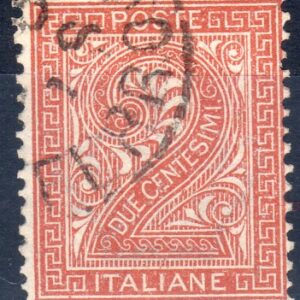 1863 2 c. bruno rosso De la Rue