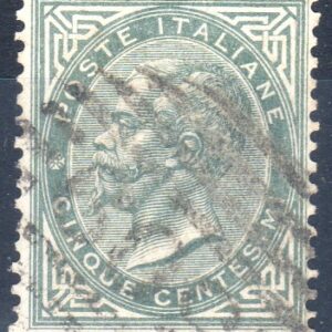 1863 5 c. grigio verde De la Rue