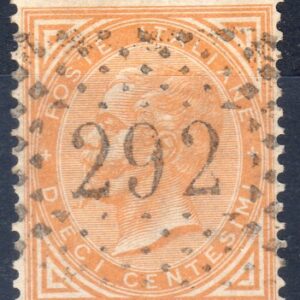 1863 10 c. ocra De la Rue