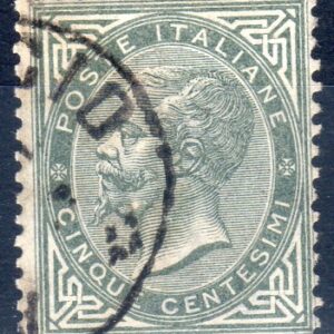 1863 5 c. grigio verde Torino