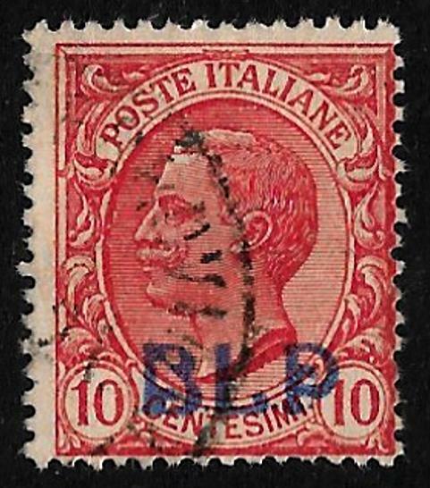1920 B. L. P. - BLP 10 c. rosa sopr. azzurra