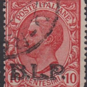1923 B. L. P. - BLP 10 c. rosa sopr.Nera