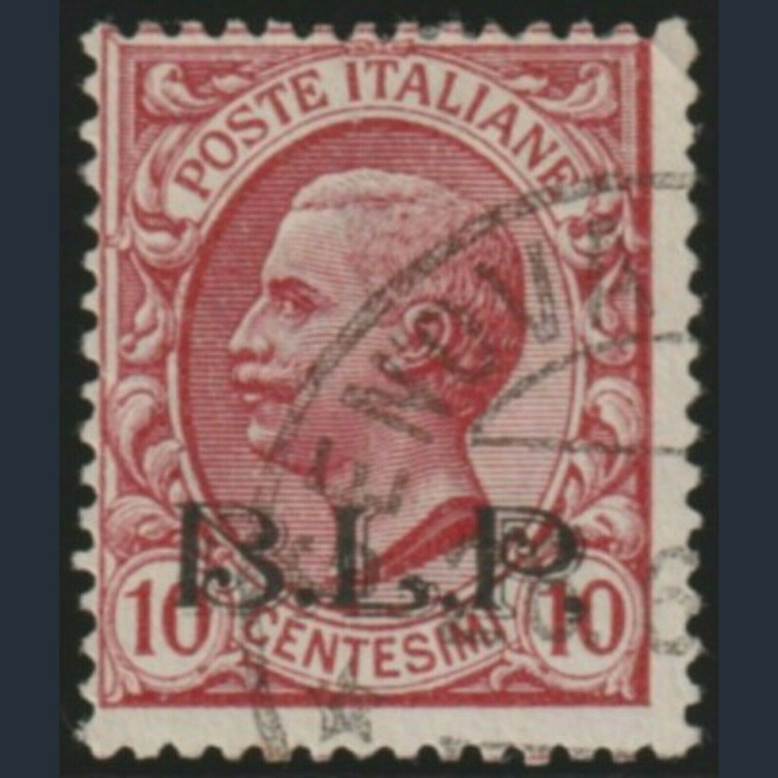 1922 B. L. P. - BLP 10 c. rosa sopr. Nera