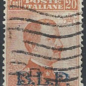 1922 B. L. P. - BLP 20 c. arancio sopr. azzurra