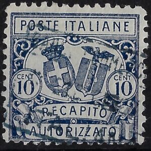 1928 10 c azzurro d. 11