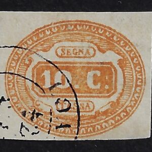 1863 Segnatasse 10c giallo
