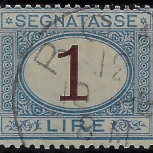 1870 Segnatasse Cifra in ovale 1 Lira