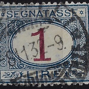 1890 Segnatasse Cifra in ovale 1 Lira
