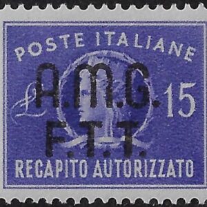 1949 Recapito Autorizzato £. 15 Trieste