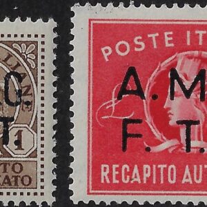 1947 Recapito Autorizzato £. 1 + £. 8 Trieste
