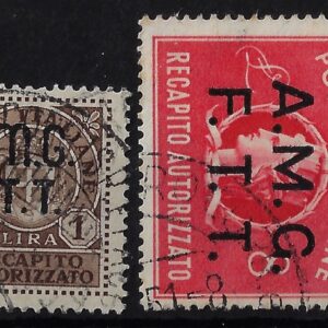 1947 Recapito Autorizzato £. 1 + £. 8 Trieste