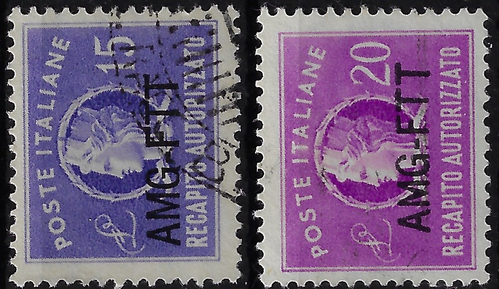 1949-52 Recapito Autorizzato £. 15 + £. 20 Trieste