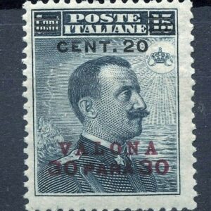 1916 20 Cent. su 30 Piastre su 15 cent.
