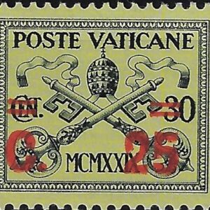 1931 Giallino 25 cent. su 30 cent.