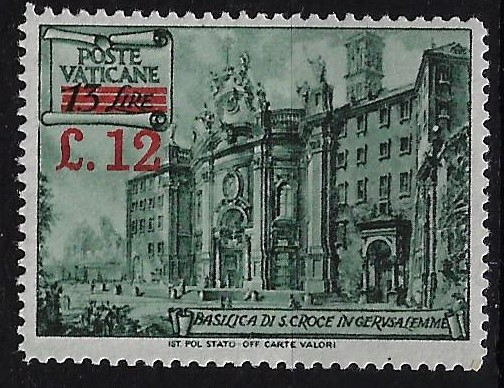 1952 Basiliche - soprastampato £. 12 su £.13