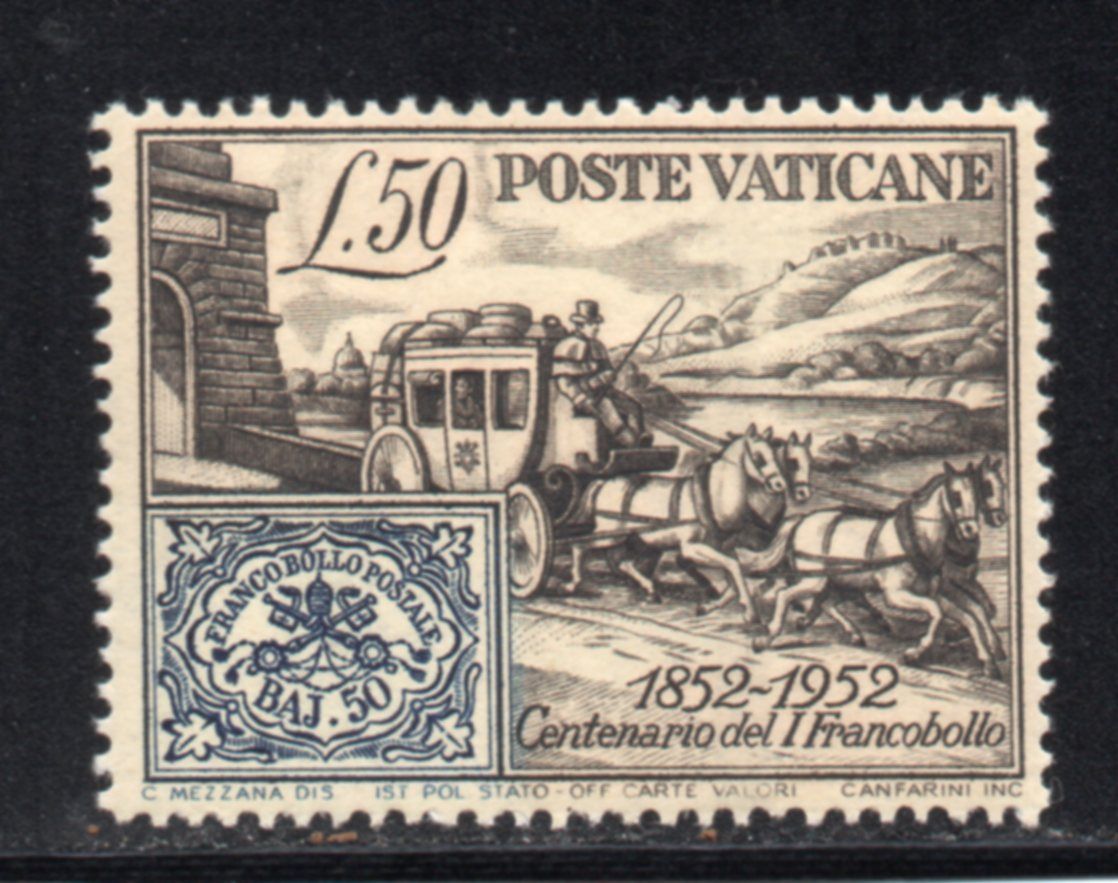1952 Centenario dei primi francobolli Stato Pontificio