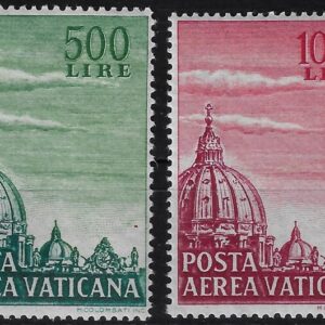 1958 Posta Aerea PIO XII Cupola della Basilica di San Pietro 2° serie