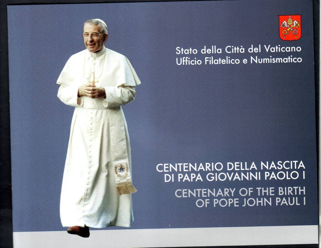 2012 folder Numismatico Centenario Della Nascita di Papa Giovanni Paolo I